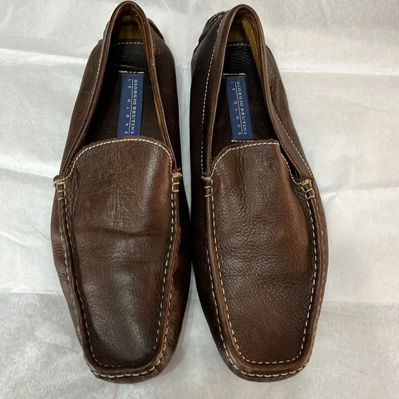 Giorgio Brutini Le Glove Dark Brown Slip-on Leather Loafers Size 11M - Picture 1 of 9